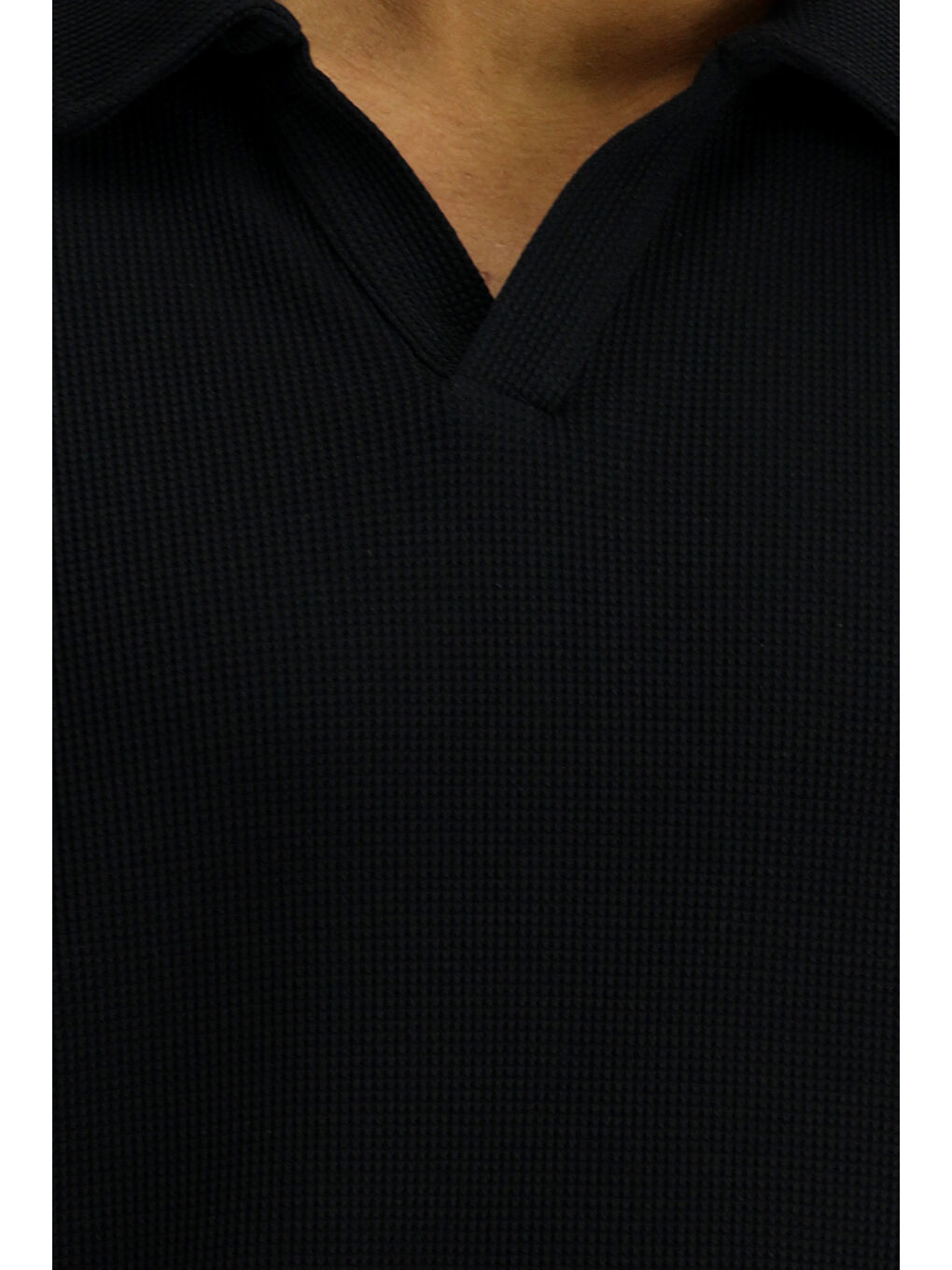 Siyah Regular Fit Pamuklu Polo Yaka Tişört-7