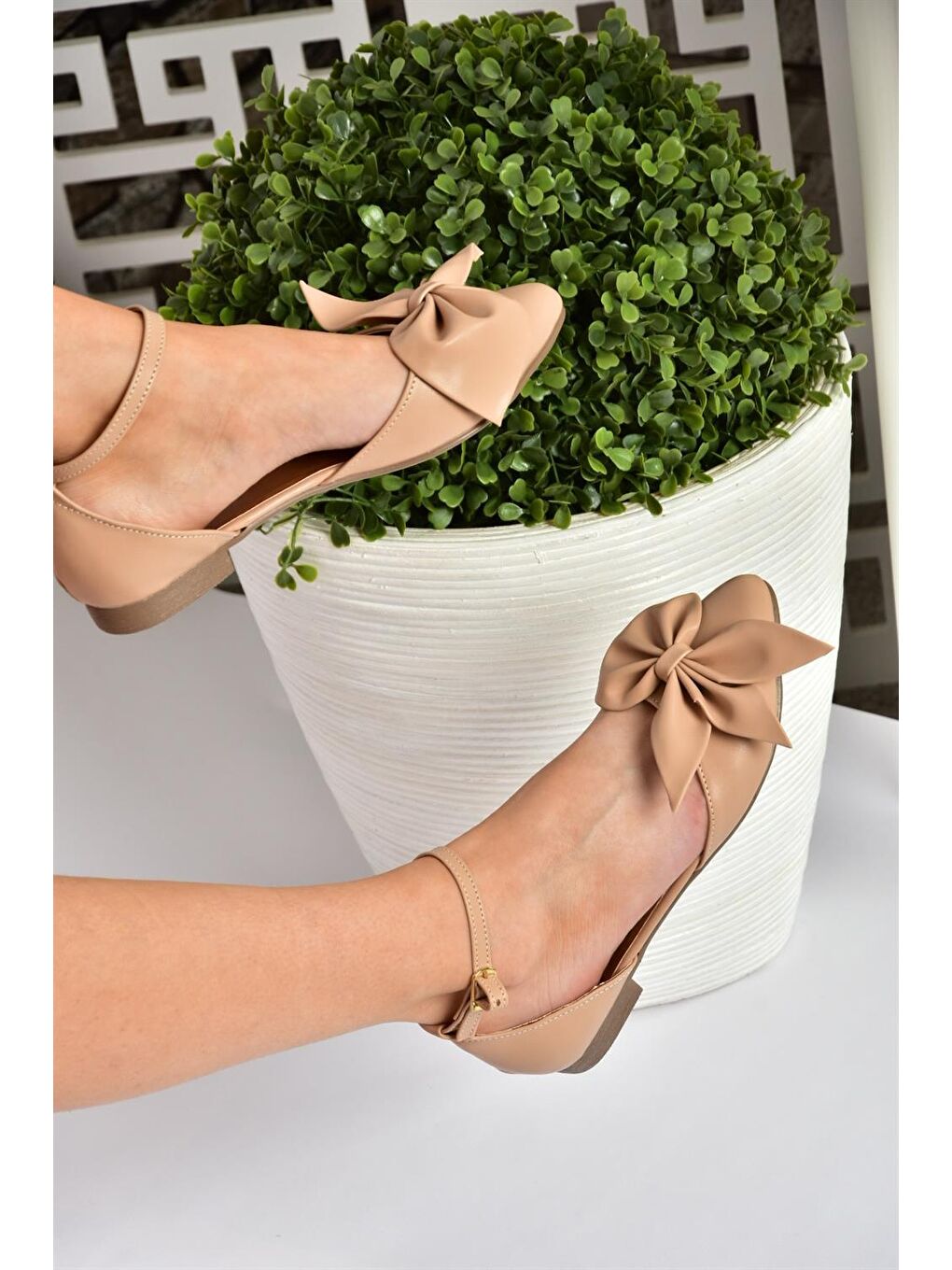 Bej P726591009 Ten Fiyonklu Kadın Babet-4