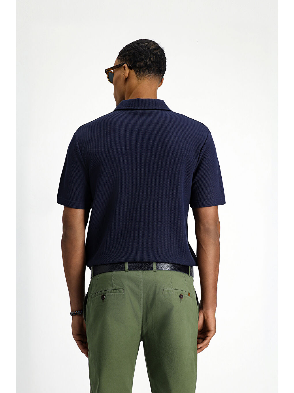 Lacivert Regular Fit Pamuklu Polo Yaka Tişört-3