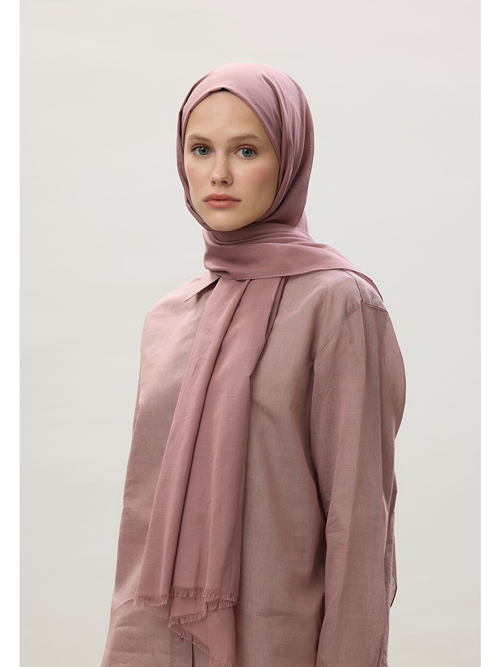 Pembe İnce Pamuk Vual Şal Sümbül-1