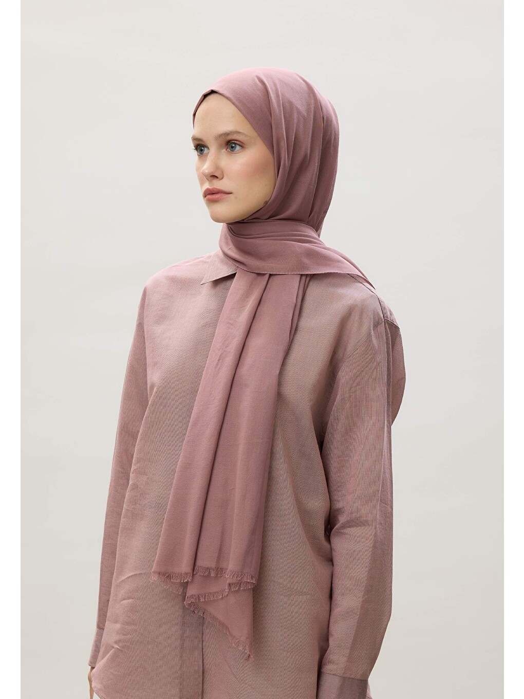 Pembe İnce Pamuk Vual Şal Sümbül-3