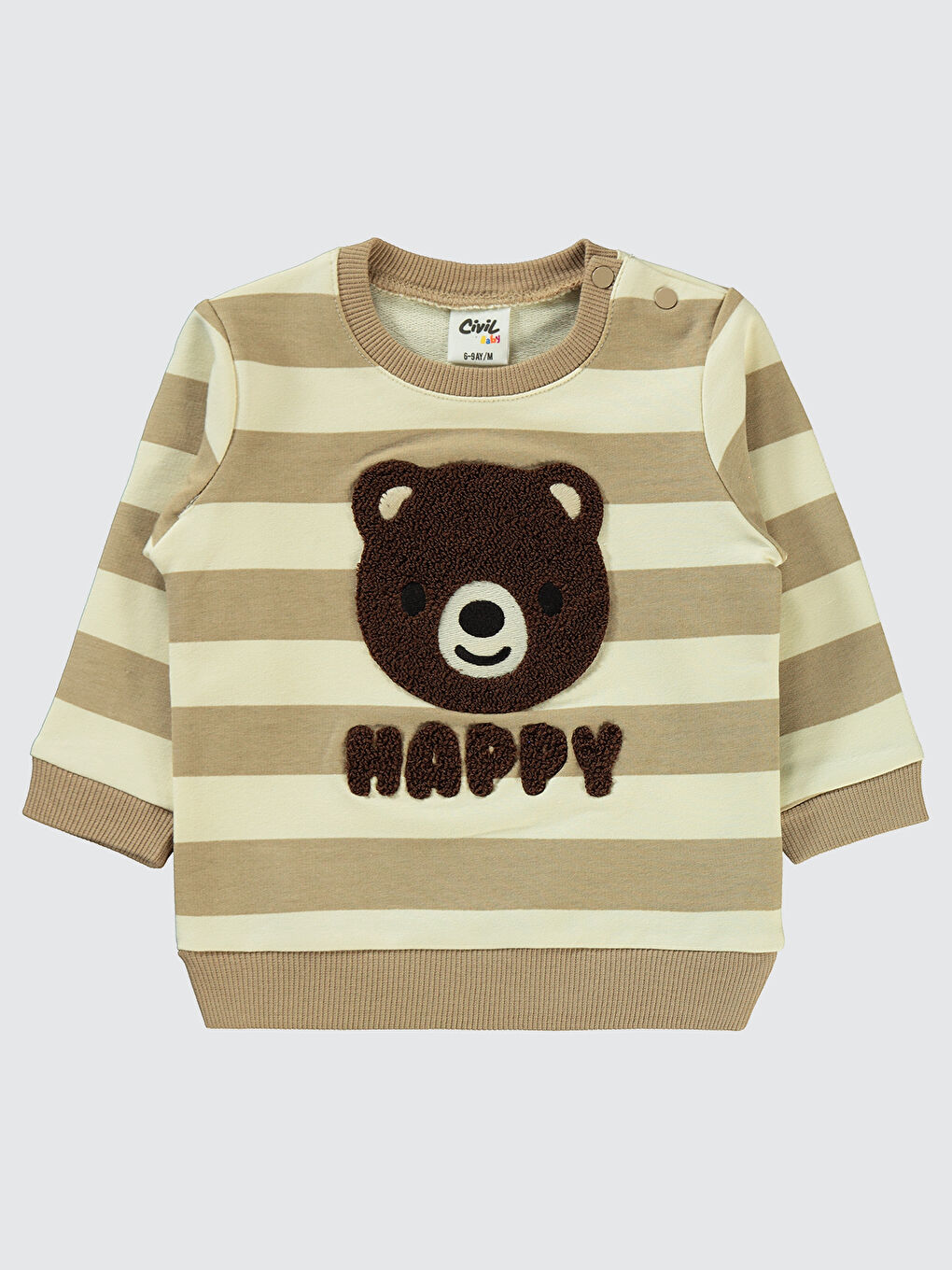 Kahverengi Erkek Bebek  Sweatshirt 6-18 Ay Sütlü Kahve