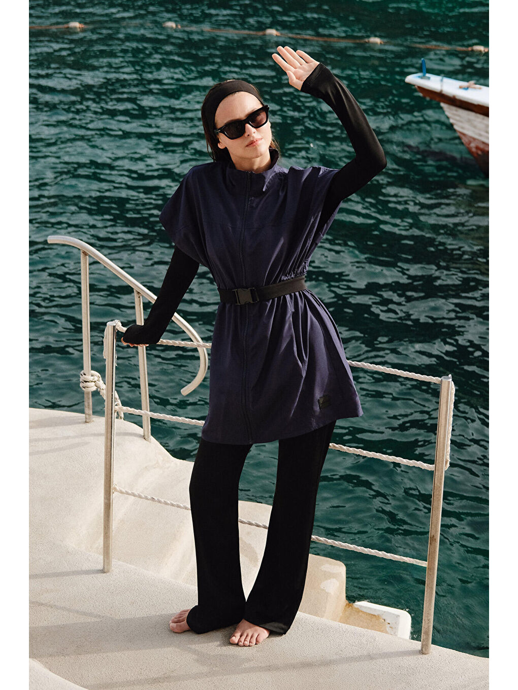 Mavi Tesettür Mayo Yelek