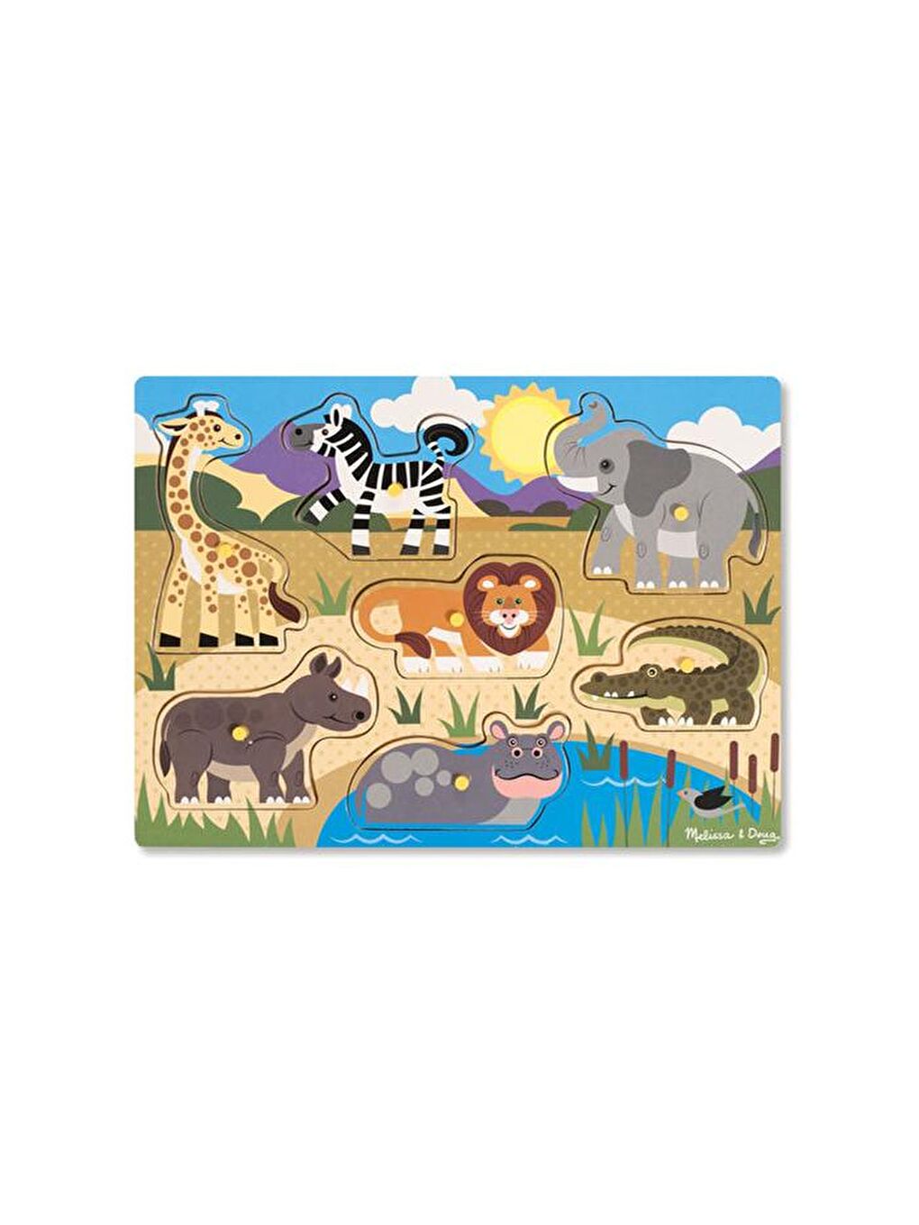 Melissa and Doug Karışık Ahşap Tutmalı Yapboz - Safari (Yeni)