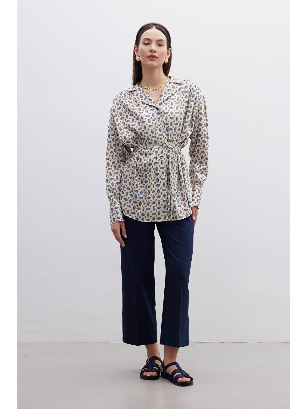 Karışık Vıntage Desenli Gömlek Agnes-1