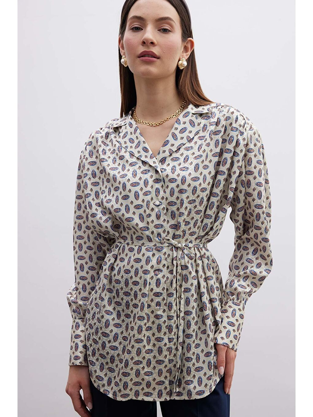 Karışık Vıntage Desenli Gömlek Agnes-3