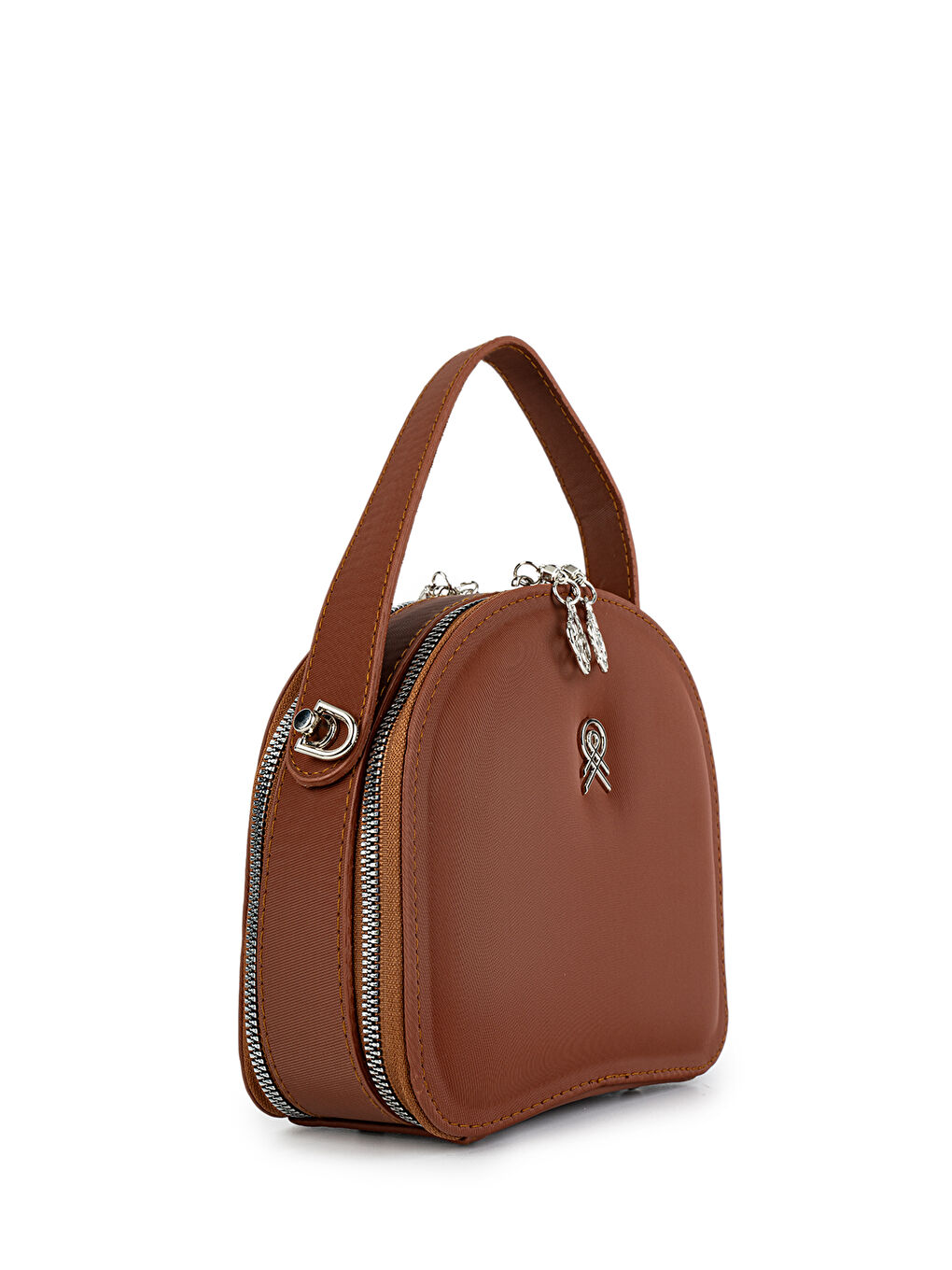 Kahverengi Paraşüt Kumaş Kadın Çapraz Çanta Eftell Taba-3