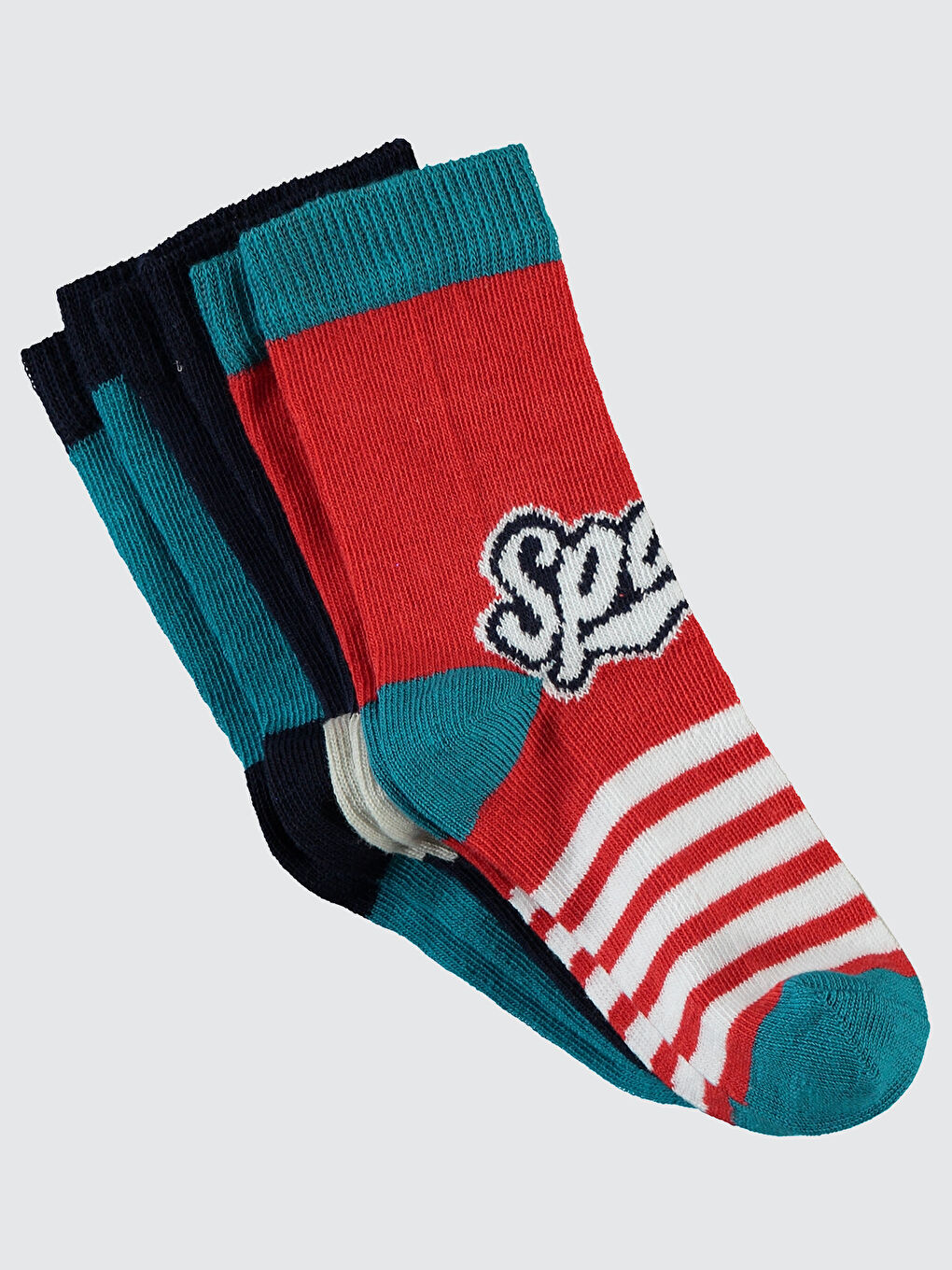 Boys Erkek Çocuk 3'lü Soket Çorap 2-12 Yaş Siyah-1