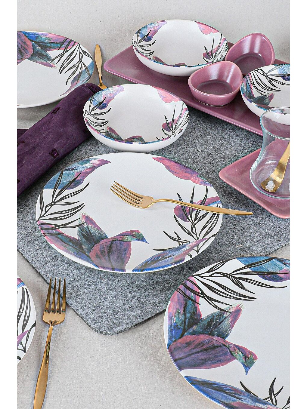 Karışık Vio Kahvaltı Takımı 21 Parça 4 Kişilik