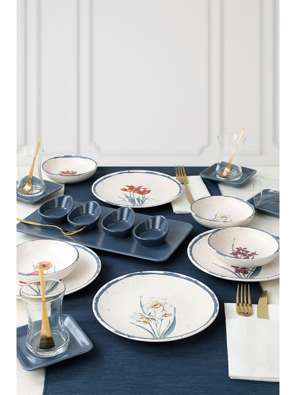 Karışık Anadolu Çiçekleri Kahvaltı Takımı 21 Parça 4 Kişilik-1