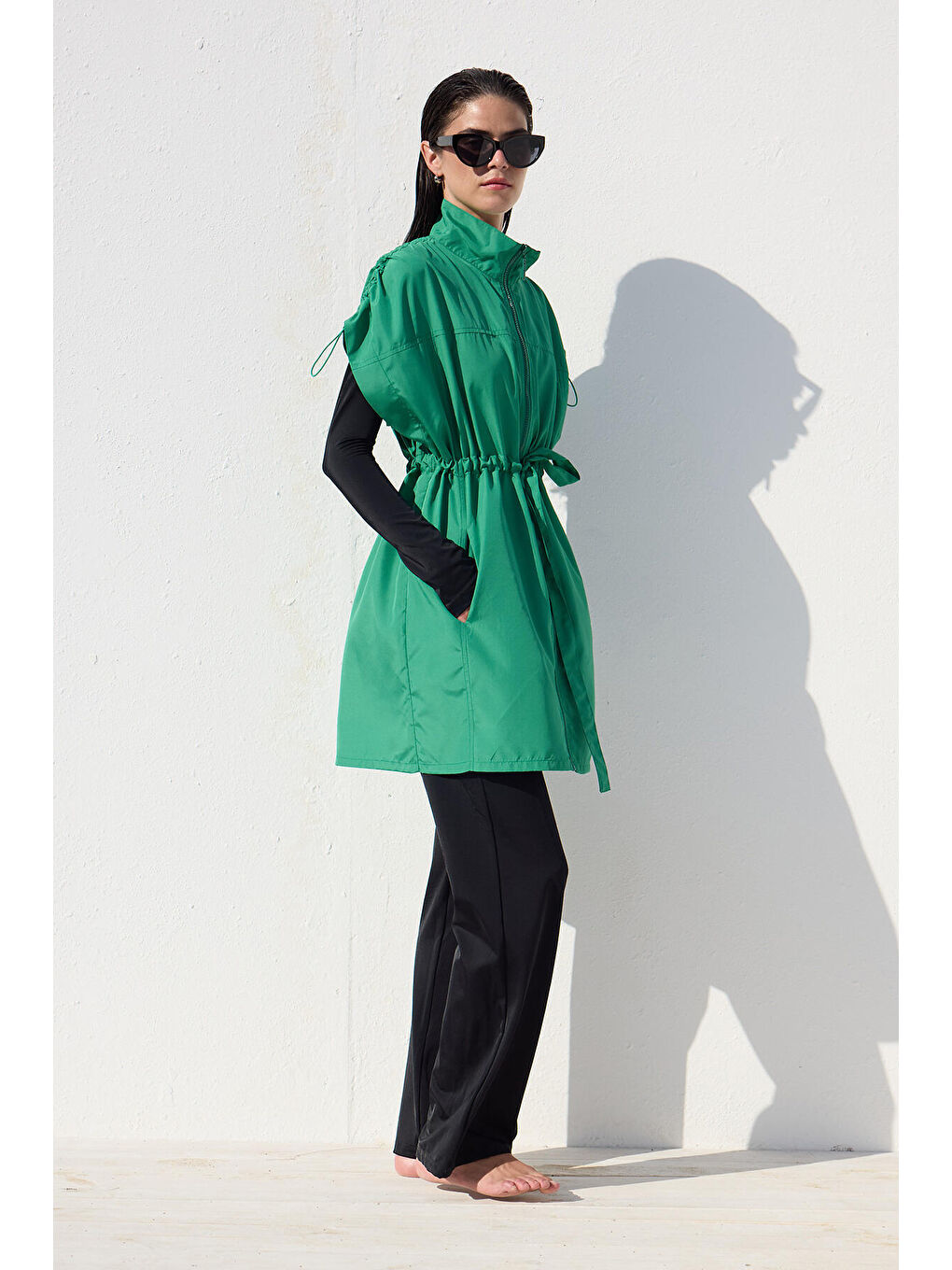 Yeşil Tesettür Mayo Yelek-3