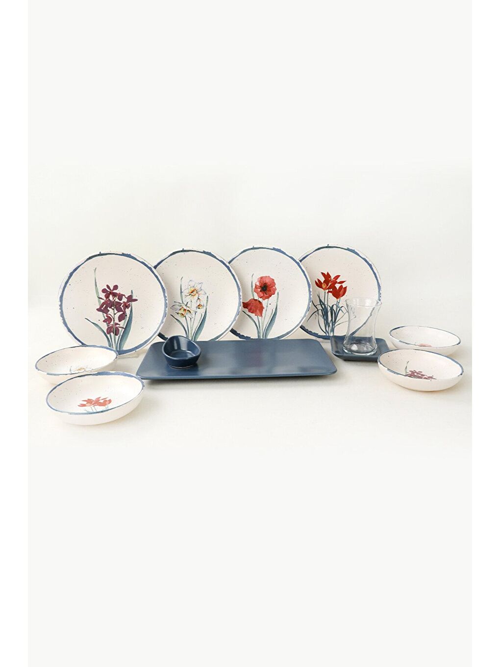 Karışık Anadolu Çiçekleri Kahvaltı Takımı 21 Parça 4 Kişilik-4