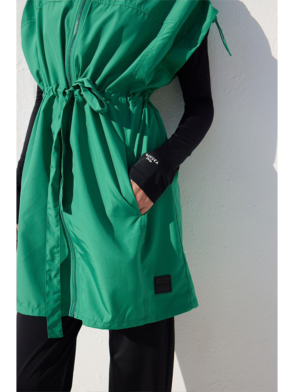 Yeşil Tesettür Mayo Yelek-4