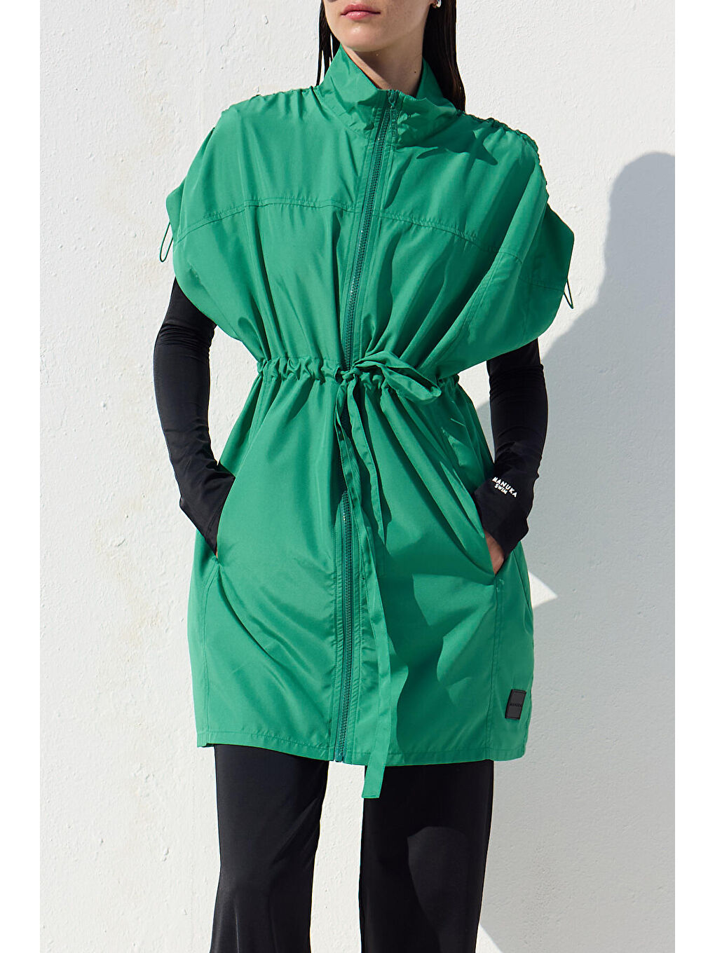 Yeşil Tesettür Mayo Yelek-5