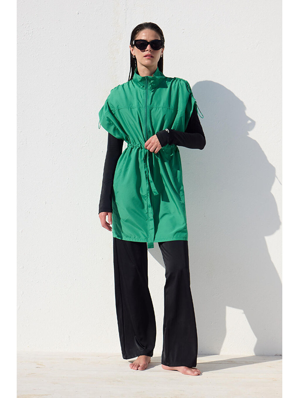 Yeşil Tesettür Mayo Yelek-6