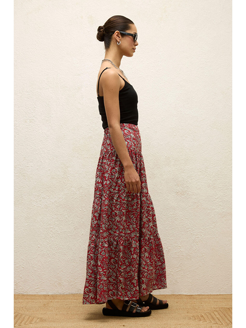 Karışık Viskon Desenli Etek Ethnıc-4