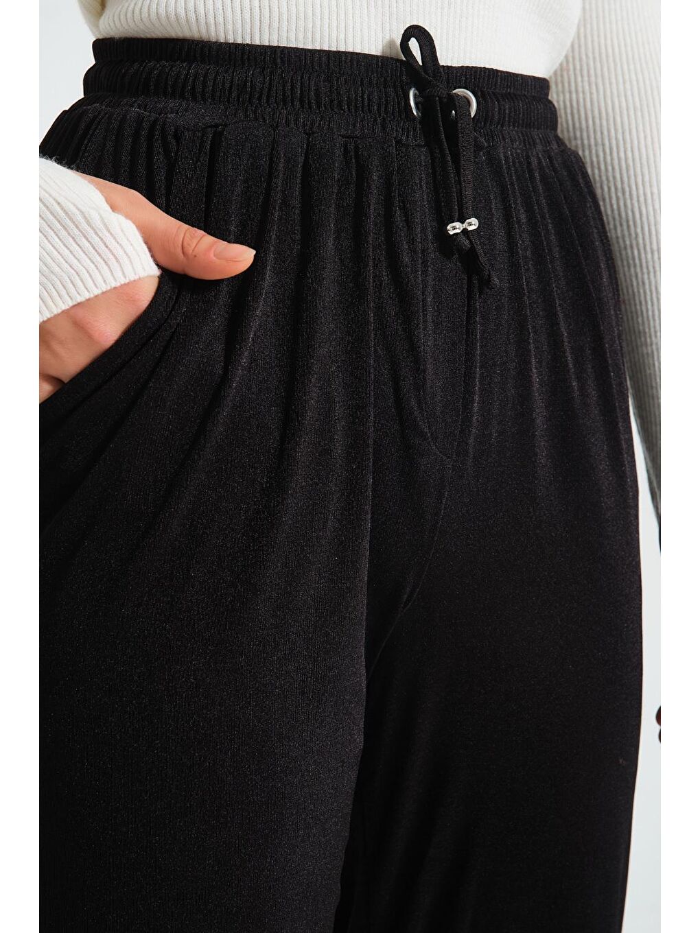 Paça Lastikli Buzzy Siyah Pantolon-2