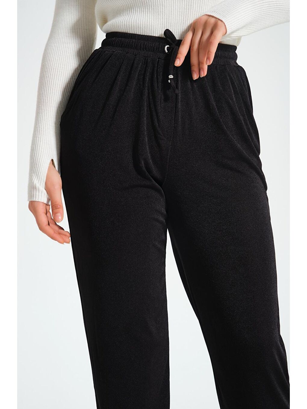 Paça Lastikli Buzzy Siyah Pantolon-3