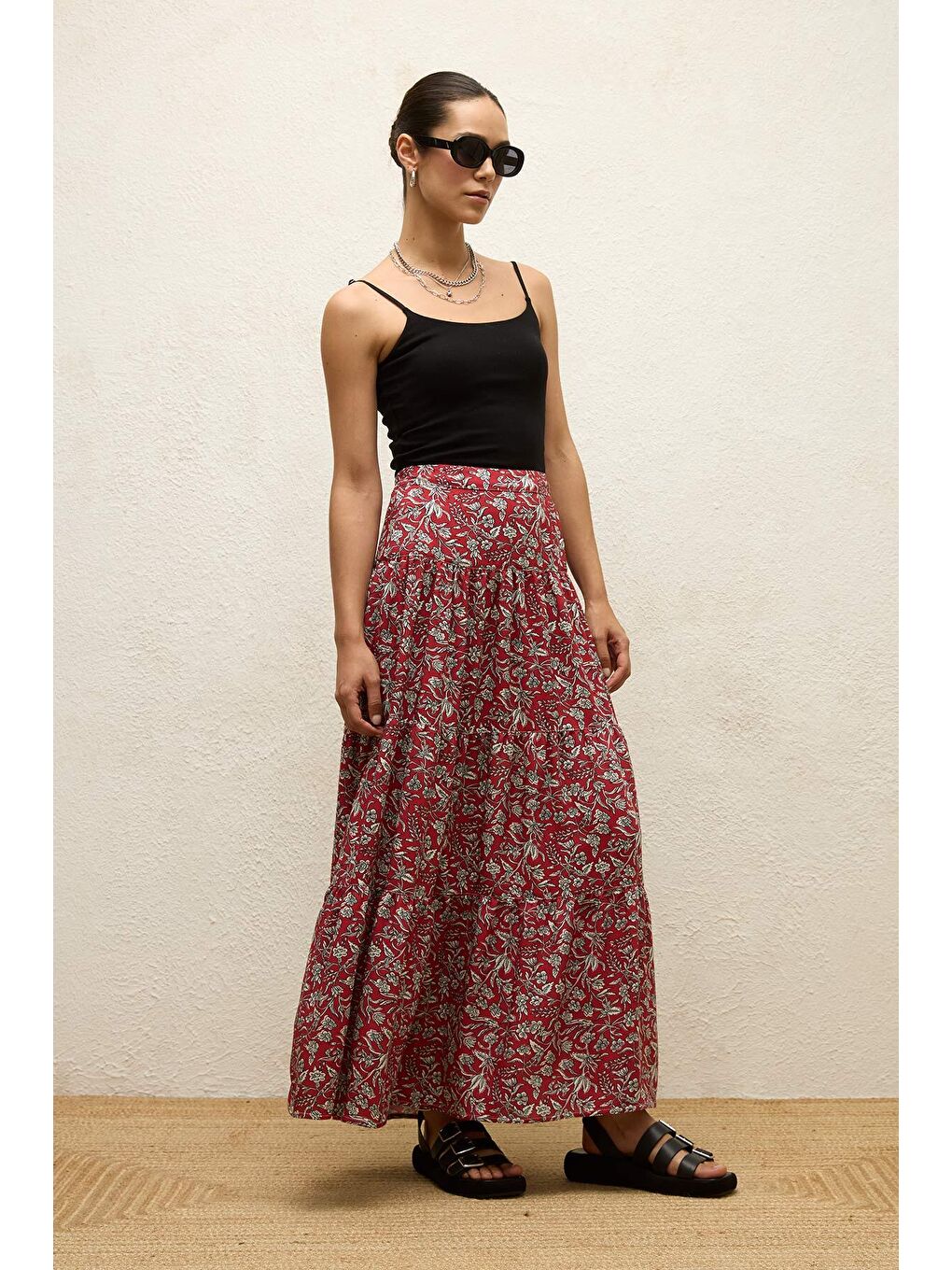 Karışık Viskon Desenli Etek Ethnıc-6