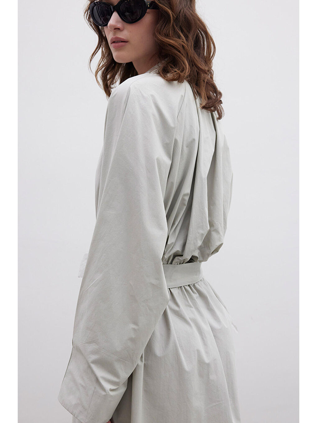 Kemerli Premium Gömlek Elbise Yeşil-6