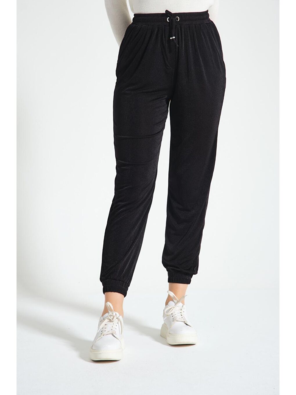 Paça Lastikli Buzzy Siyah Pantolon-4