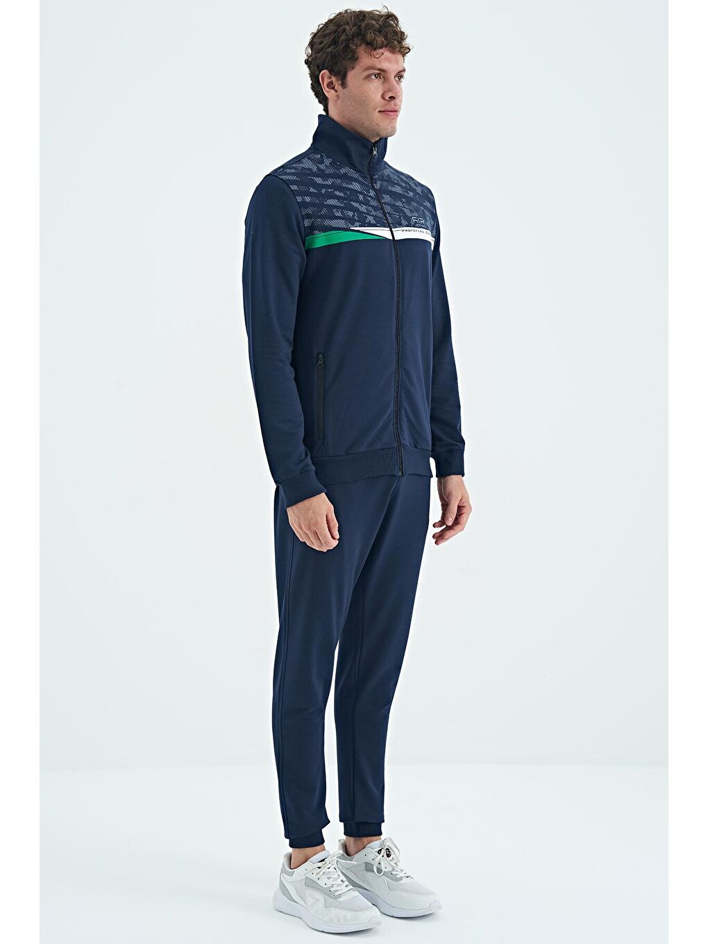 Harry İndigo Dik Yaka Standart Kalıp Erkek Eşofman Takım - 85197-3