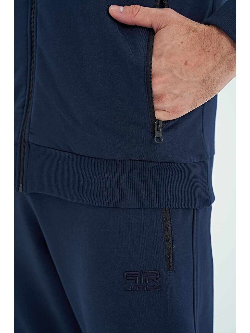 Harry İndigo Dik Yaka Standart Kalıp Erkek Eşofman Takım - 85197-4