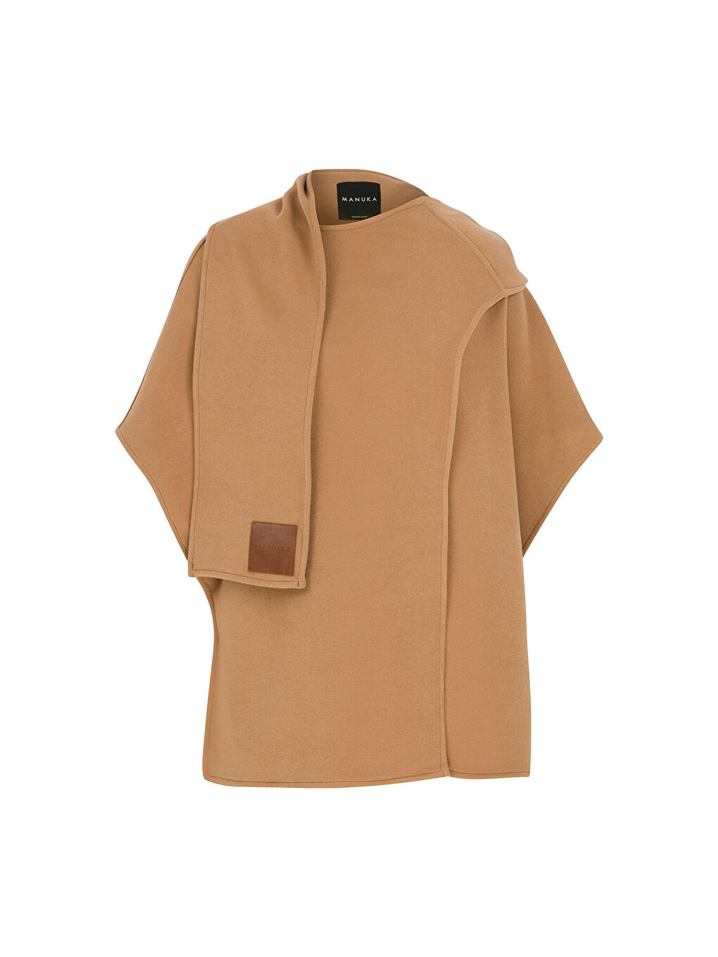 Kahverengi Atkılı Kaşe Panço Camel-2