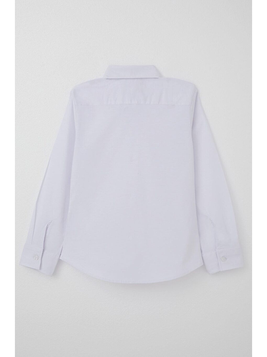 Kız Çocuk Gömlek Belden Oturtma Düğmeli Arma Detaylı Beyaz (8-12 Yaş)-2