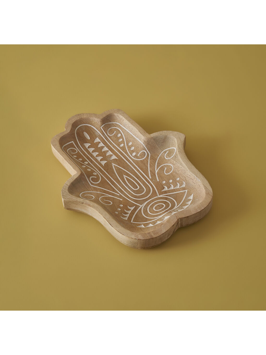 Bej Vera Mango Ağacı Dekoratif Tabak Naturel (30x3,5x20 cm)