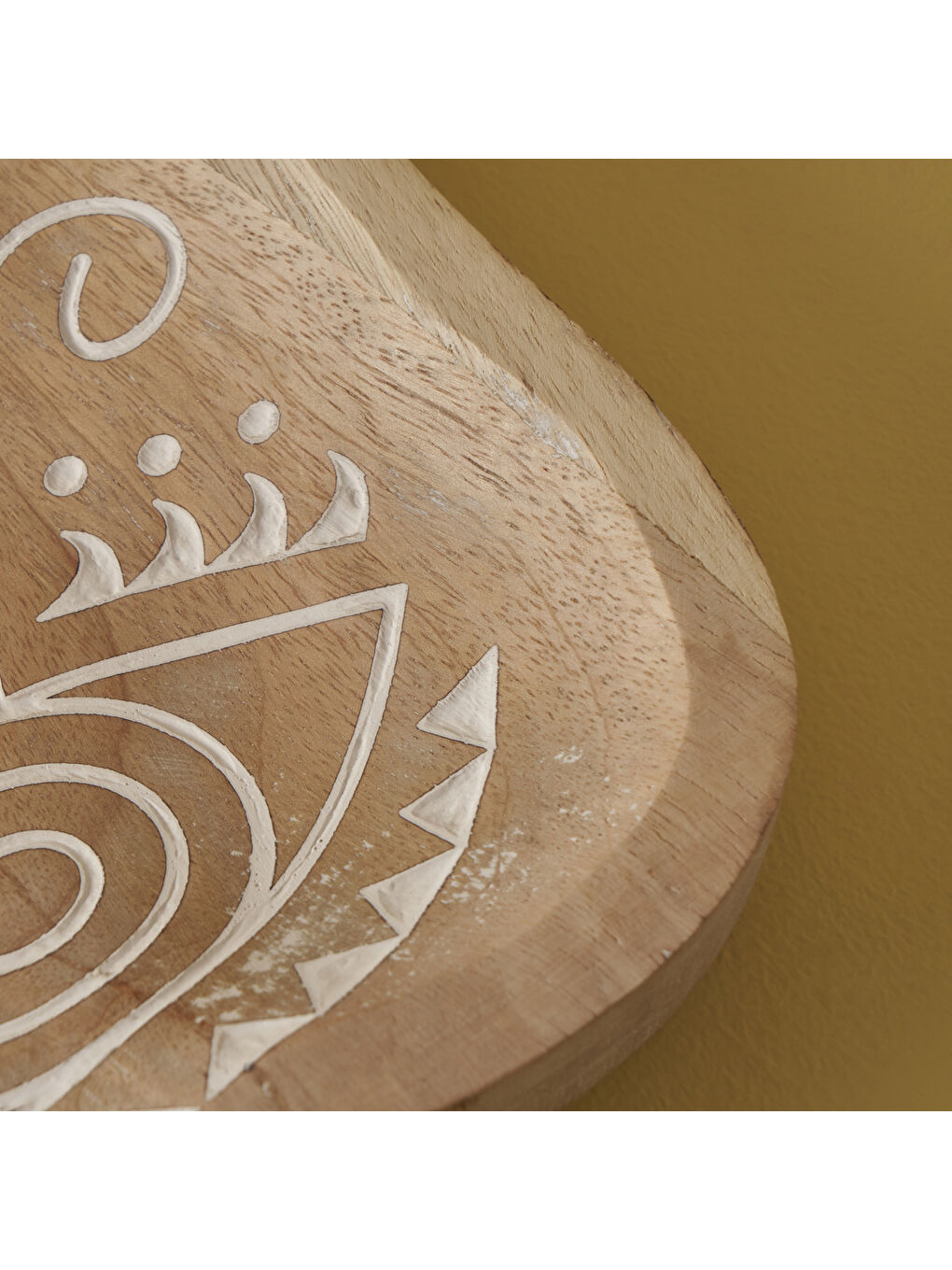 Bej Vera Mango Ağacı Dekoratif Tabak Naturel (30x3,5x20 cm)-1