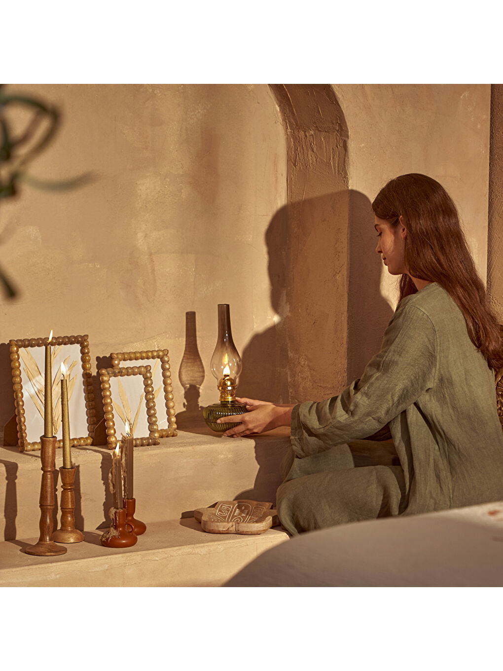 Bej Vera Mango Ağacı Dekoratif Tabak Naturel (30x3,5x20 cm)-3