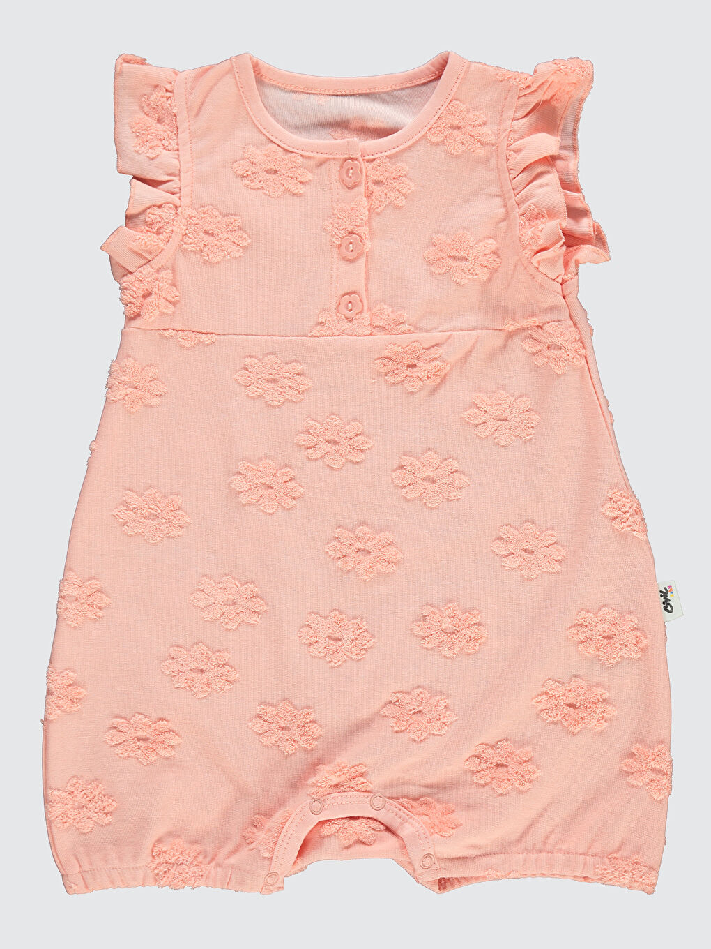 Pembe Kız Bebek Tulum 6-18 Ay Pudra