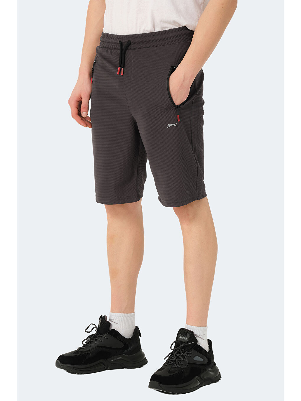 OSAMU Erkek Cepli Koyu Gri Şort-4