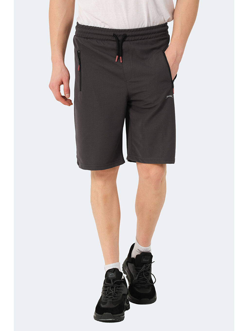 OSAMU Erkek Cepli Koyu Gri Şort-5