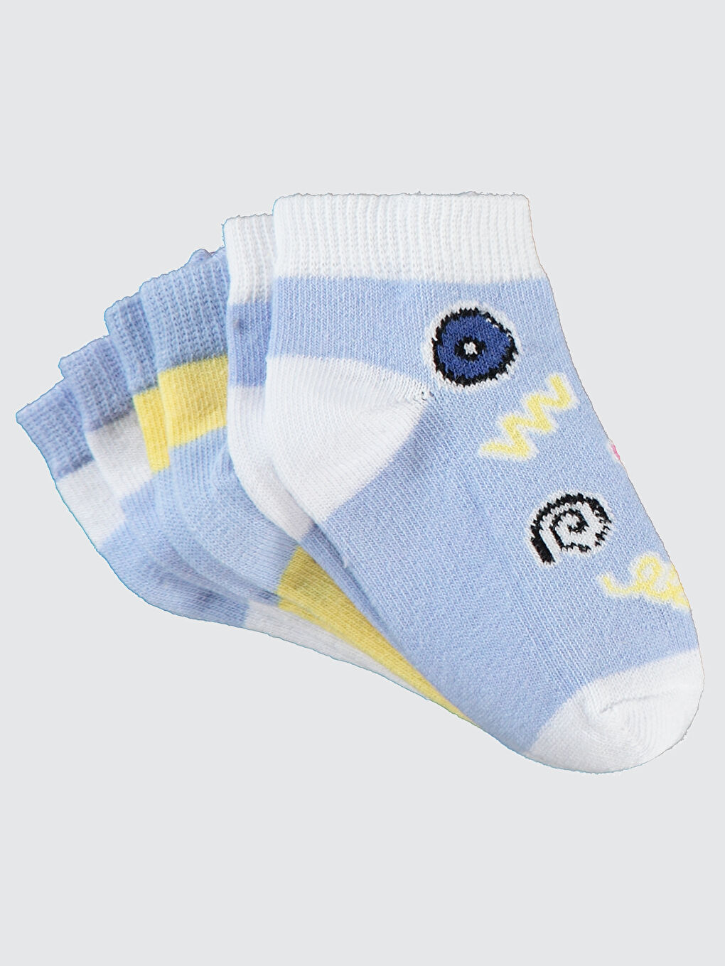 Girls Kız Çocuk 3'lü Patik Çorap 3-12 Yaş Lila-1