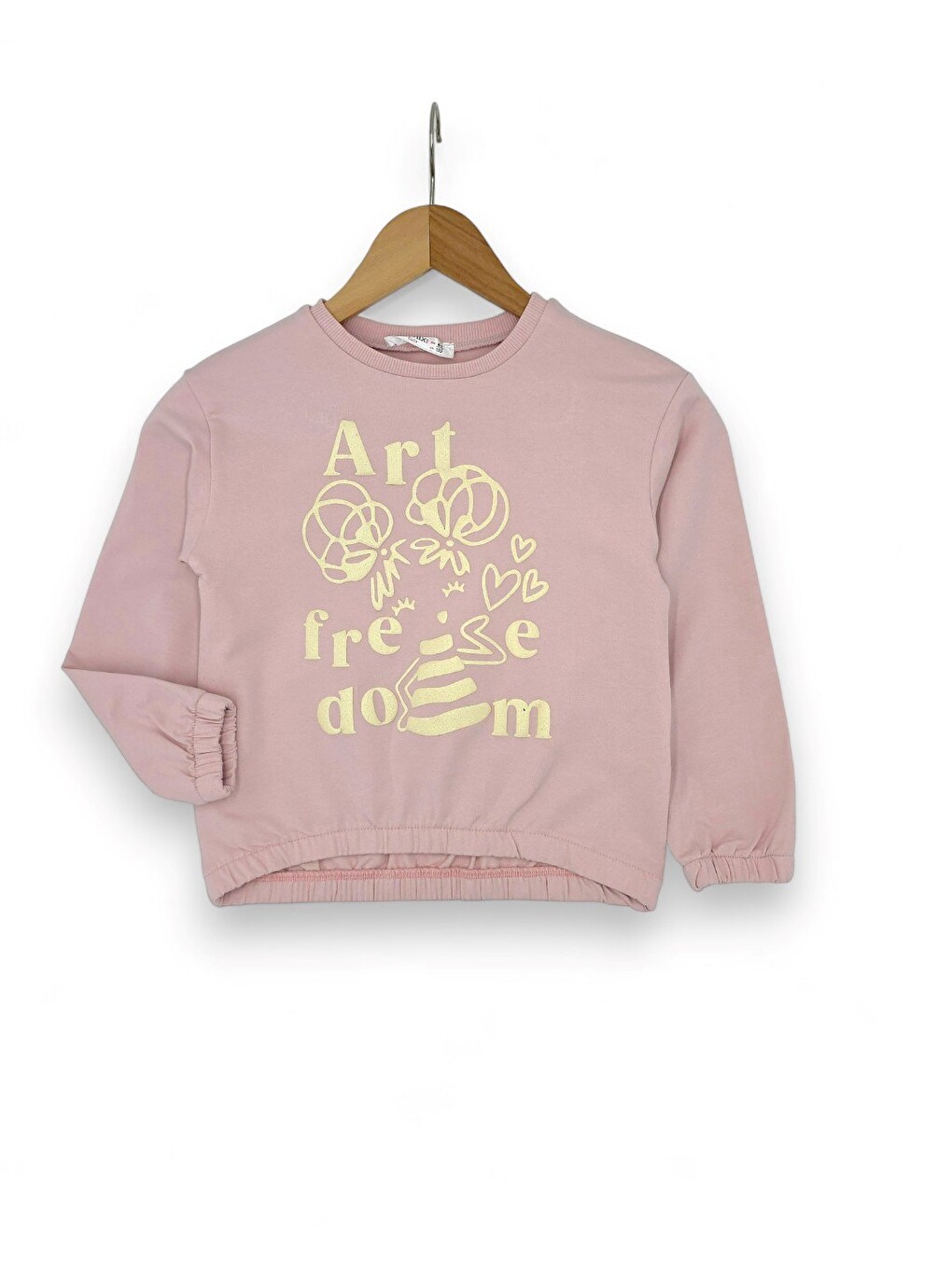 Pembe Kız Çocuk Kalp Baskılı Taytlı, Mevsimlik, 2-10 Yaş Sweatshirtlü Alt Üst Taytlı Takım-2