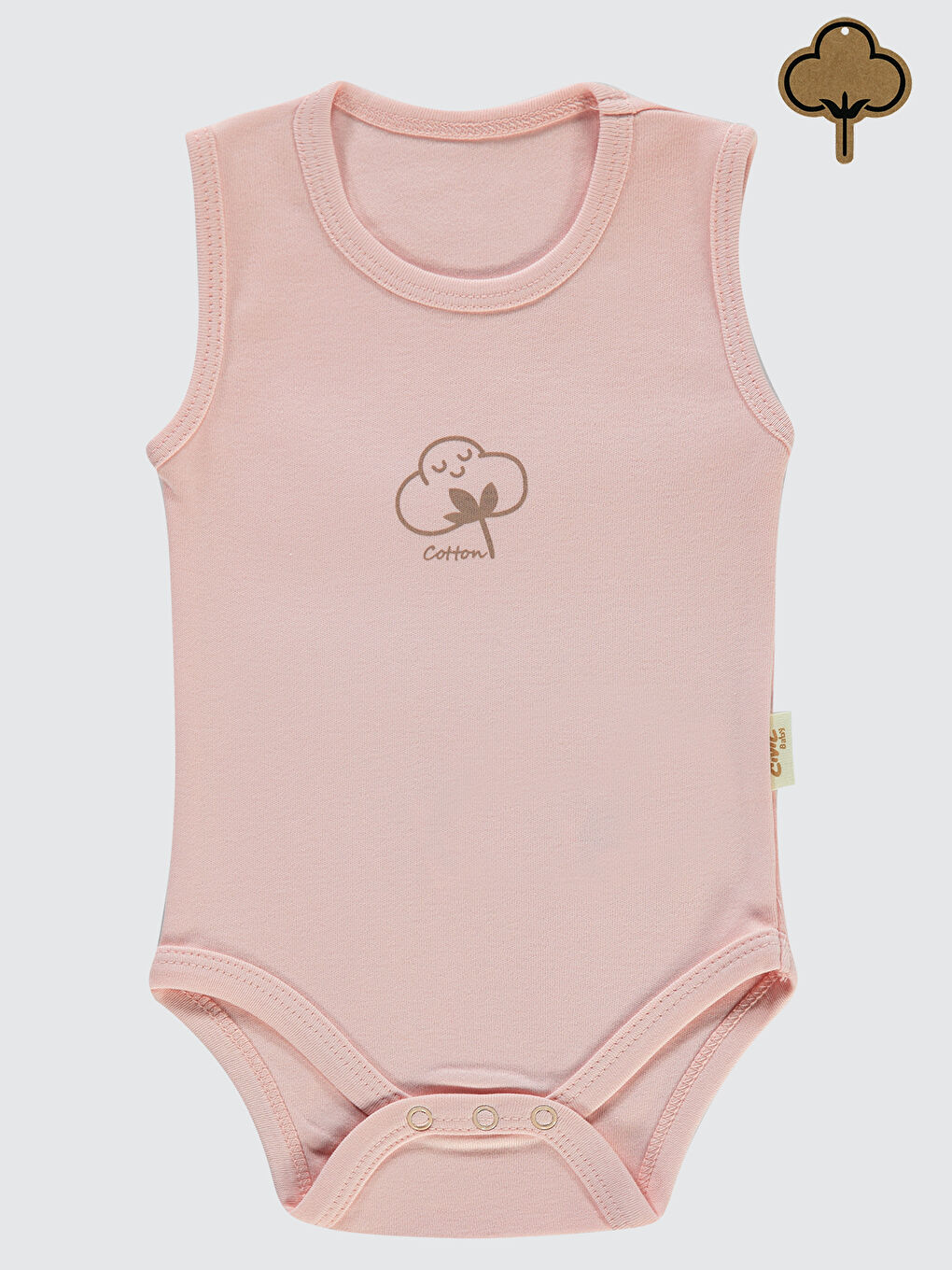 Baby Bebek Organik Çıtçıtlı Badi 0-18 Ay Pembe