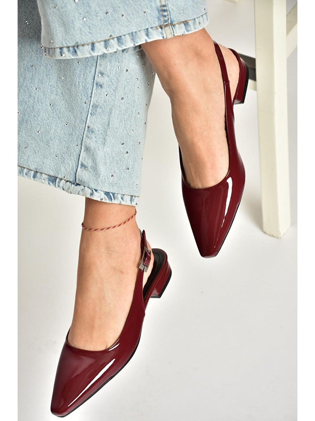 U4046022 Bordo Kadın Topuklu Ayakkabı-2