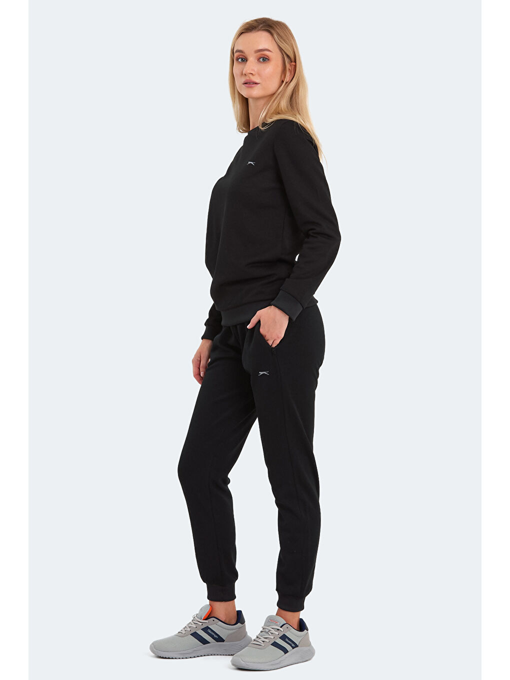 OLINDA Kadın Cepli Siyah Eşofman Takımı-2