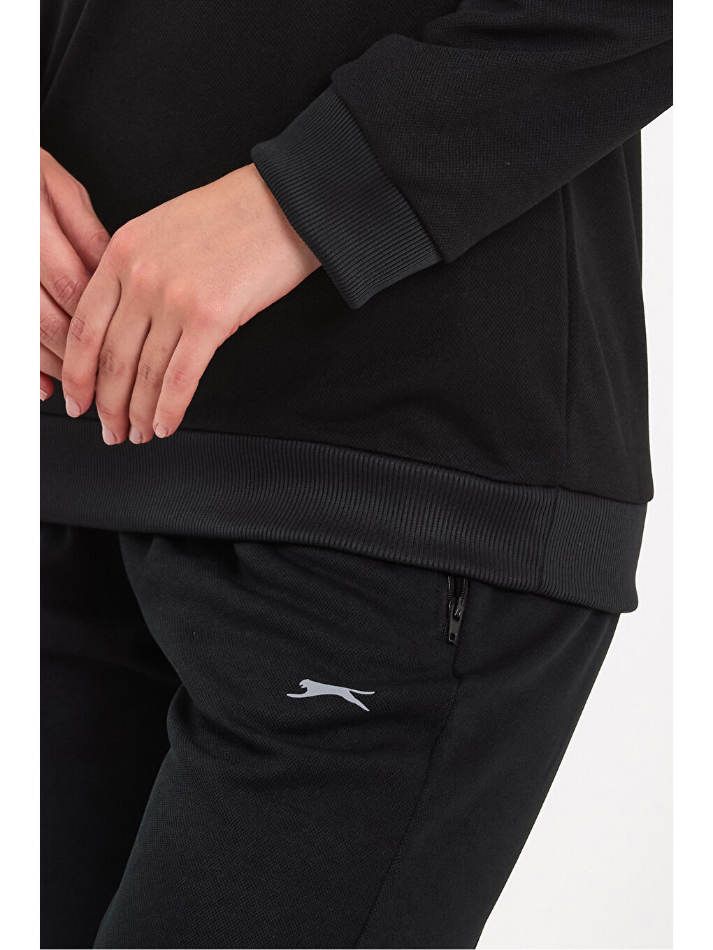 OLINDA Kadın Cepli Siyah Eşofman Takımı-5