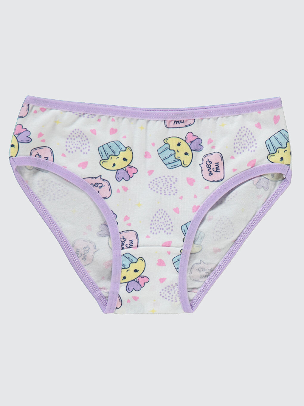 Kız Çocuk Külot 2-10 Yaş Standart Mor Girdap-1