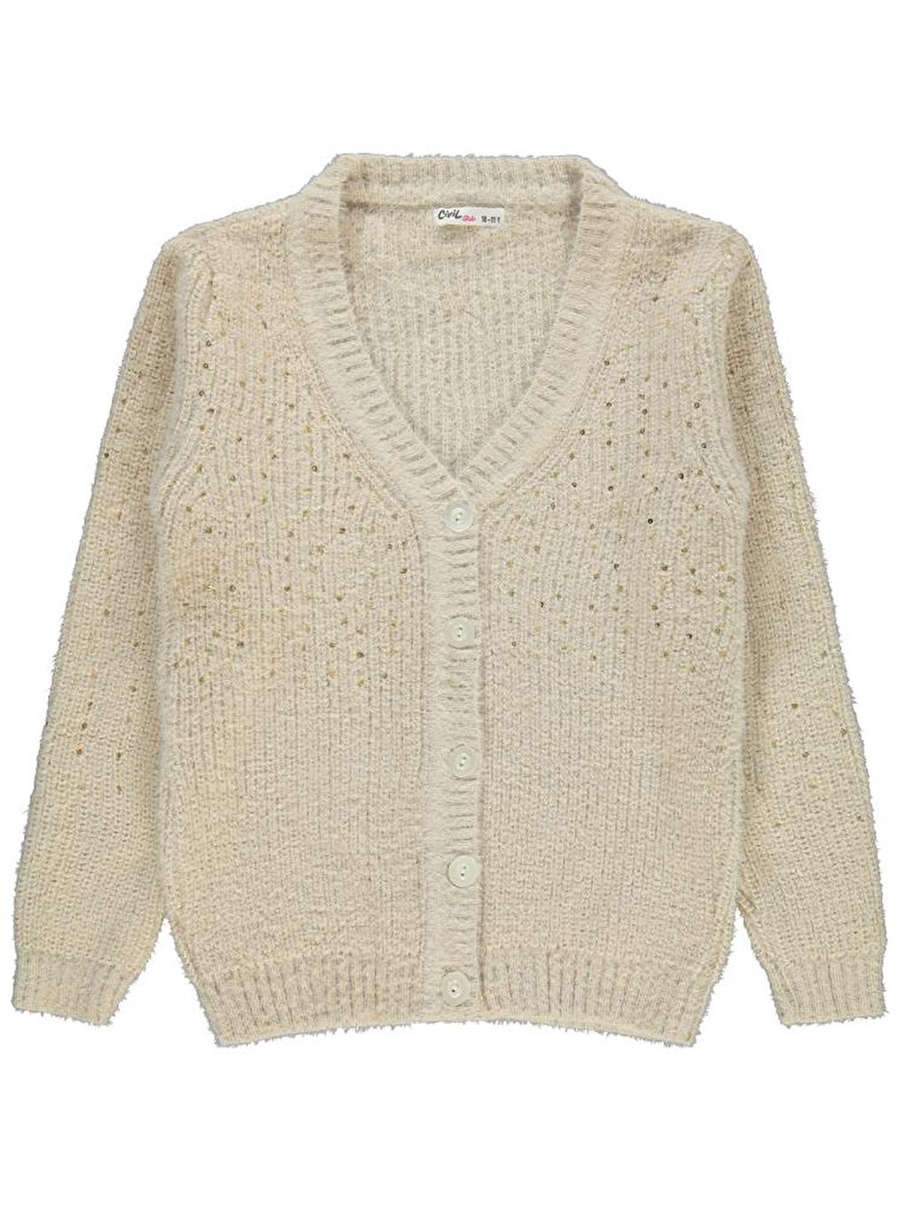 Bej Girls Pul Nakışlı 10-13 Yaş Hırka