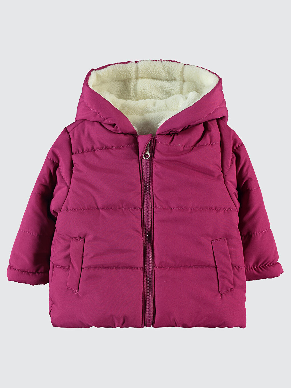 Bordo Baby Kız Bebek Kapüşonlu Mont 6 18 Ay Vişne Çürüğü