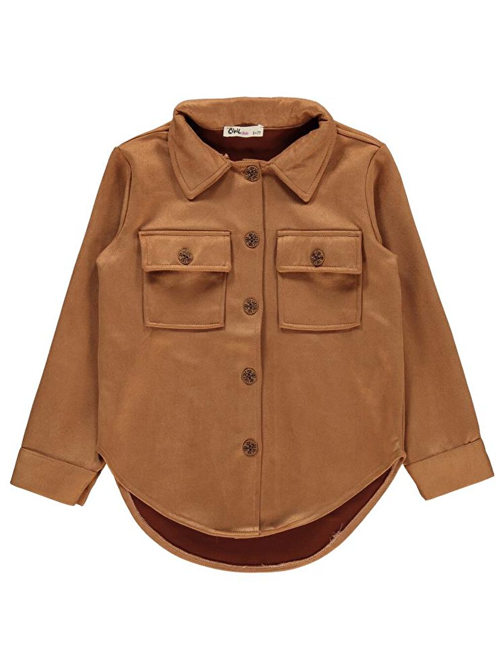 Bej Girls Büyük Cepli 6-9 Yaş Gömlek