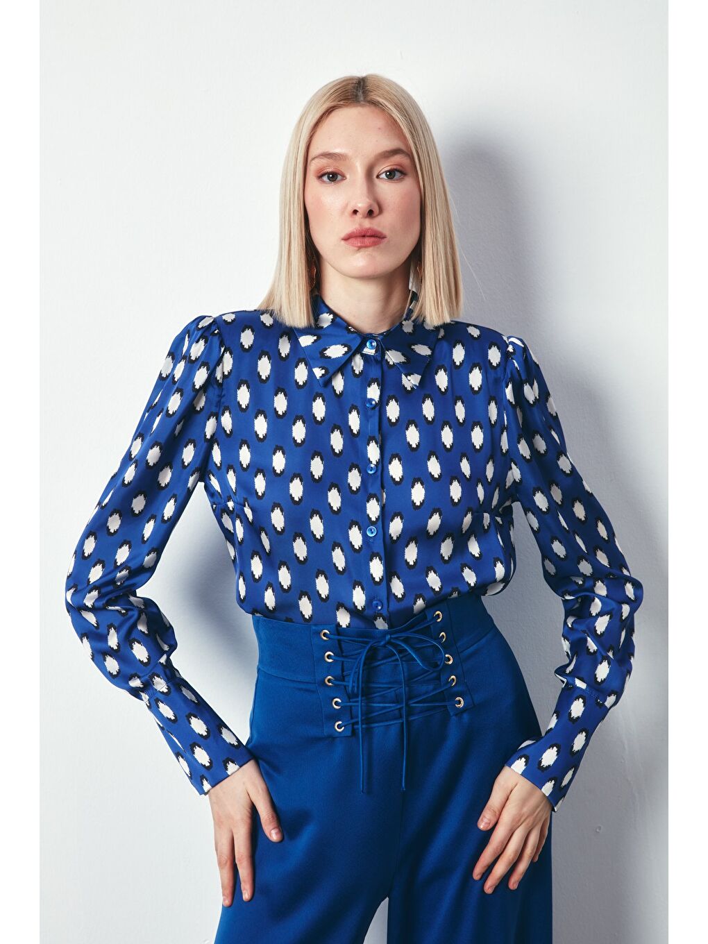 Vatkalı Gömlek - Sax Mavi-1