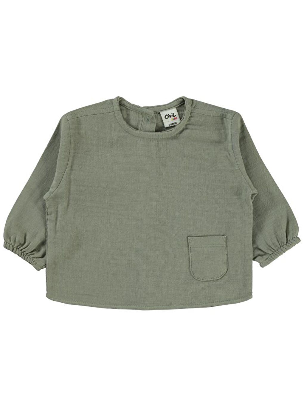 Haki Baby Tek Cep 6-18 Ay Gömlek-1