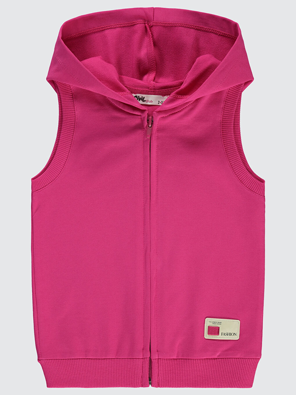 Girls Kız Çocuk Kapüşonlu Yelek 2 5 Yaş Koyu Fuşya