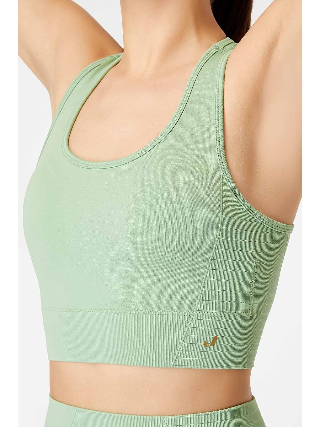 JERF Pastel Yeşil Gela Çift Katlı Kompress Sport Bra Pastel Yeşil