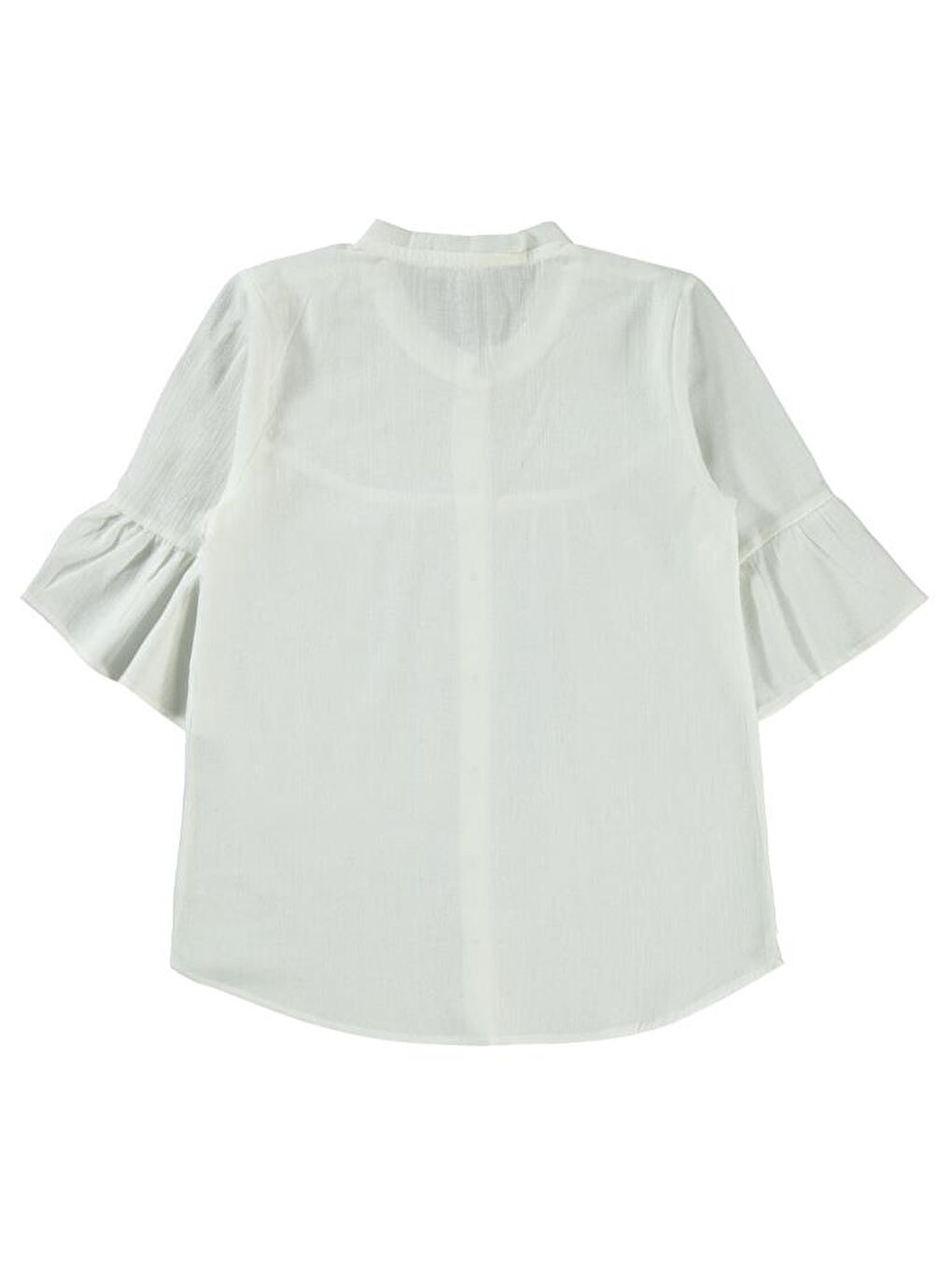 Beyaz Girls Valon Kol 10-13 Yaş Gömlek-1